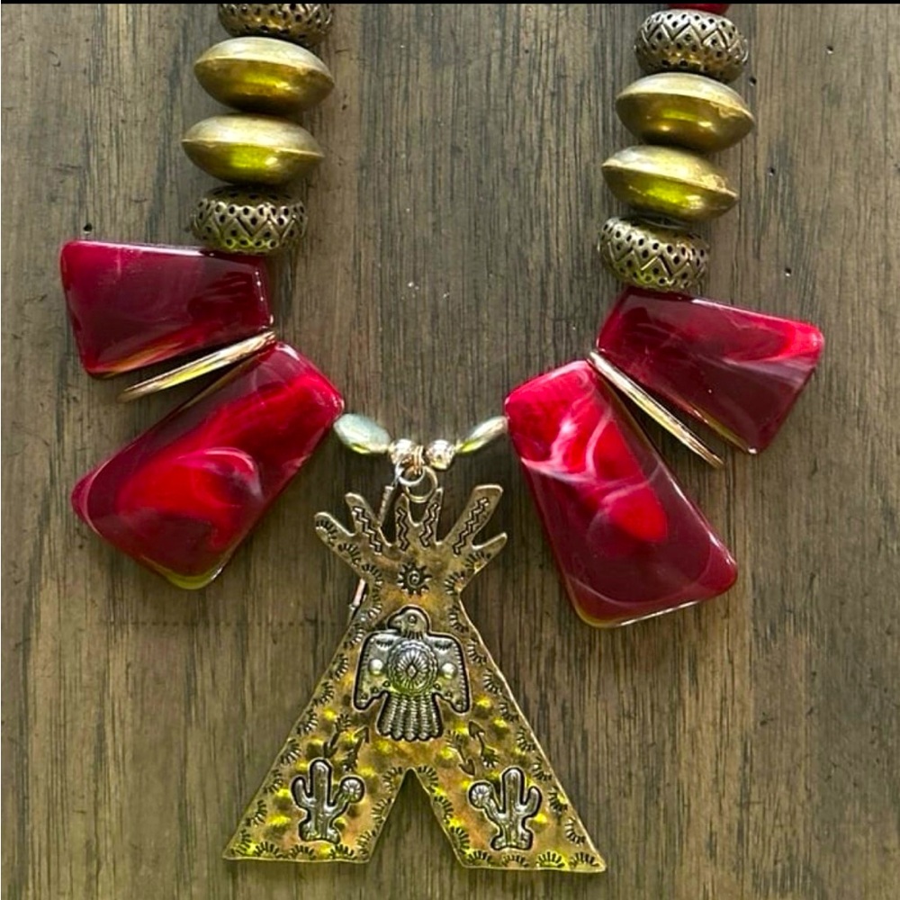 Tribal TeePee Statement Necklace
